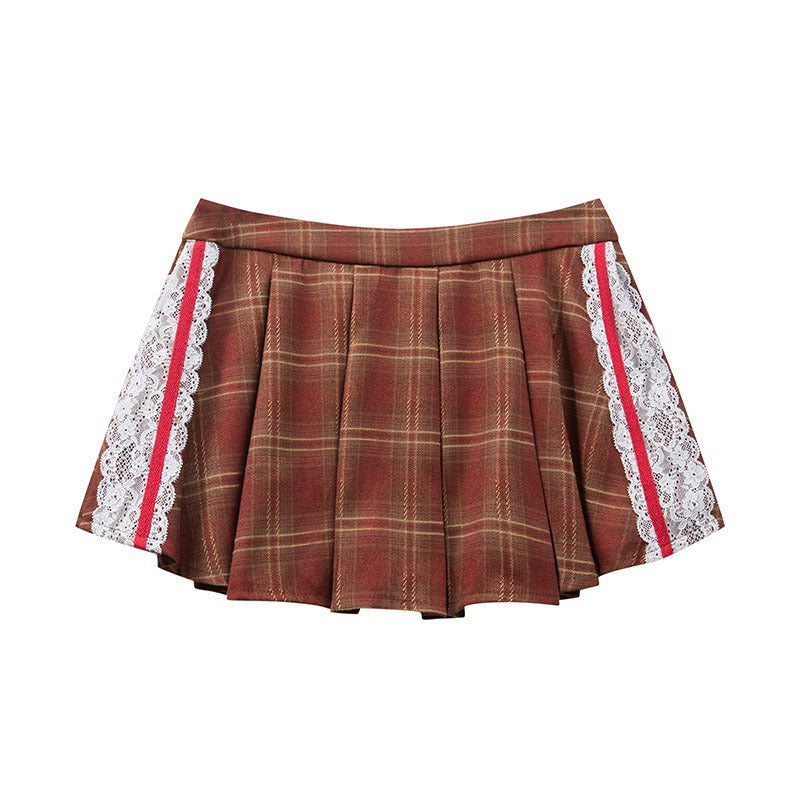 Harajuku Style Pleated Splicing Skirt for Women
