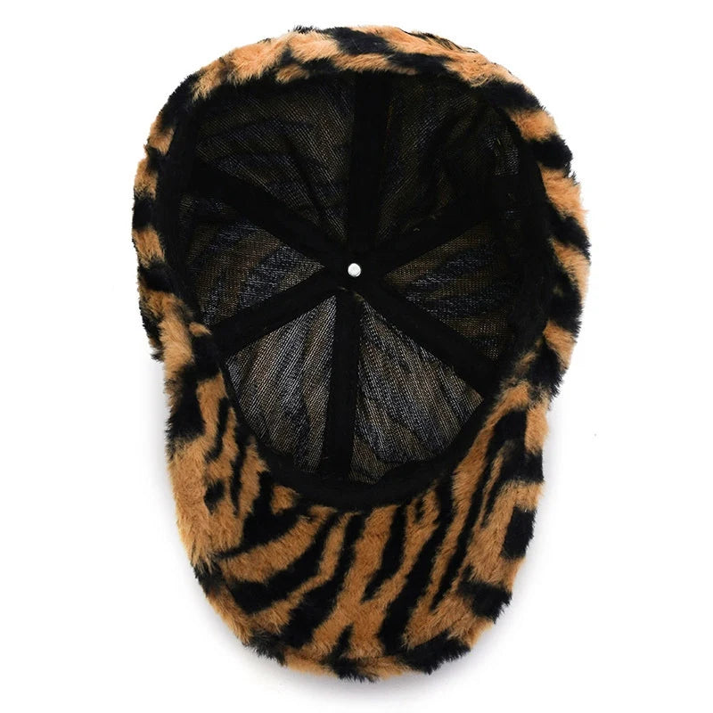 Leopard Print Short Brim Adjustable Baseball Cap