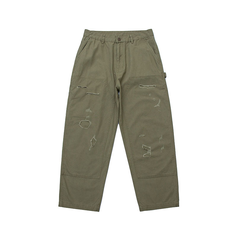 Harajuku Style Faded Cargo Trousers for Men and Women