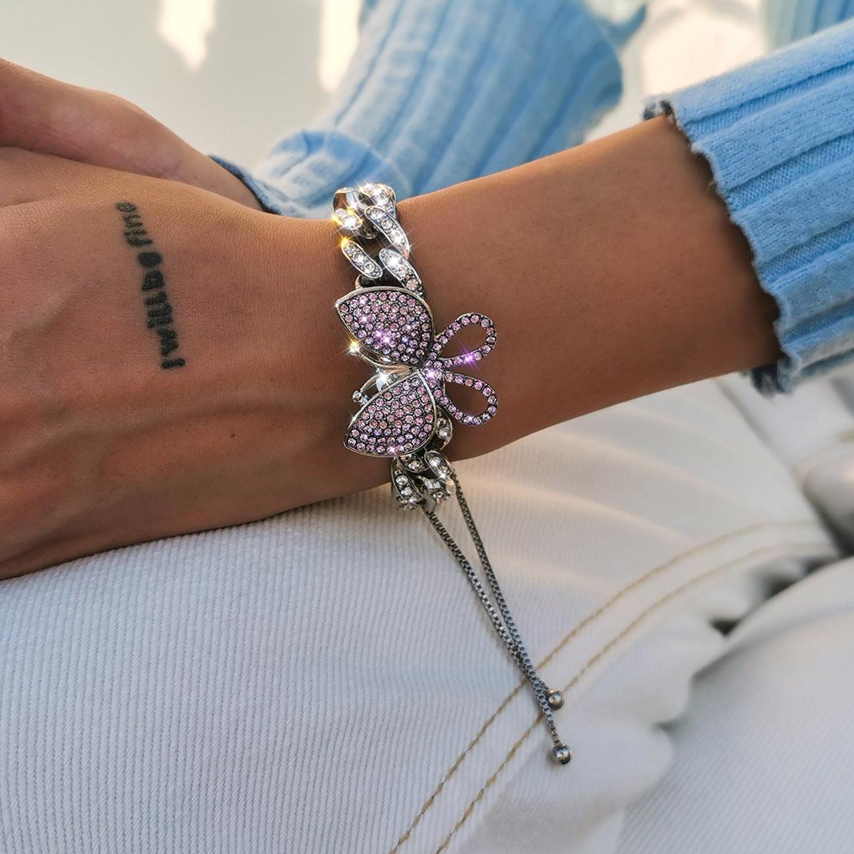 Diamond Butterfly Bracelet - Retro Harajuku Style