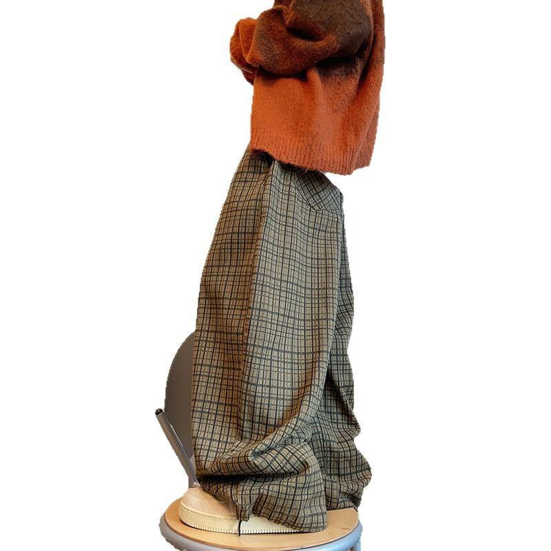 Lazy and Loose Wide Leg Curved Knife Floor Pants