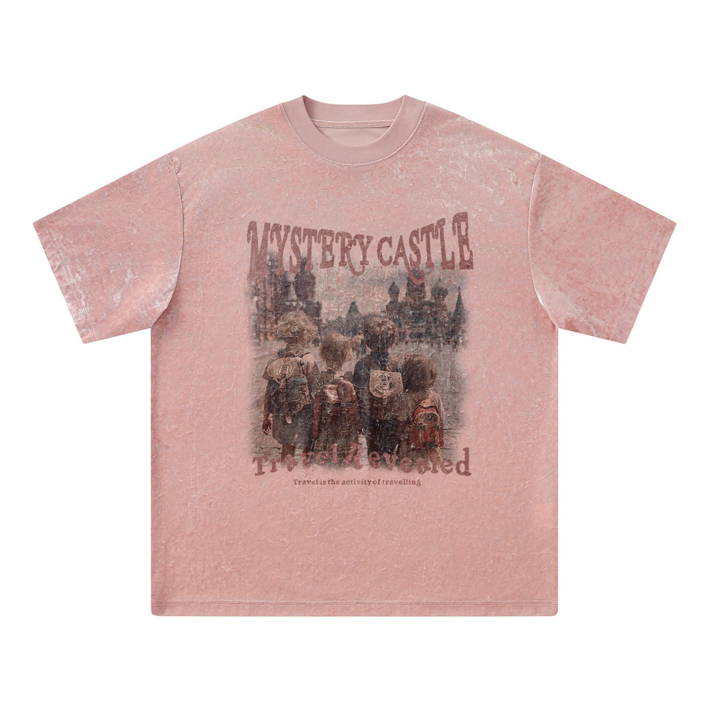 Hip-Hop Design Printed Suede T-Shirt - Harajuku Style