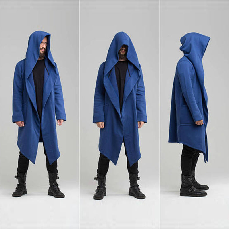 Harajuku Style Hooded Long Cardigan Coat for Men
