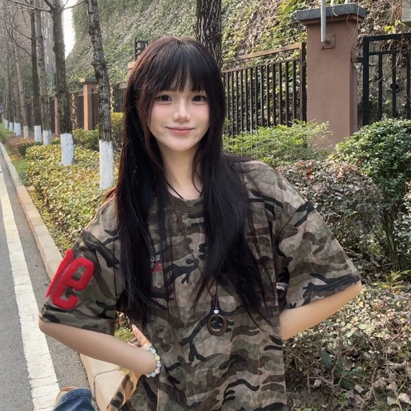 Harajuku Camouflage Short Sleeve T-Shirt for Summer