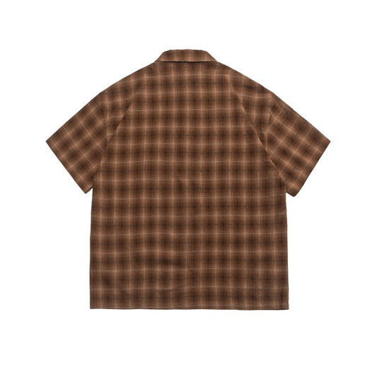 Double Patch Pocket Plaid Short Sleeved Shirt