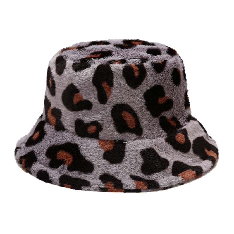 Camouflage Faux Fur Bucket Hat - Warm & Stylish Fisherman Hat