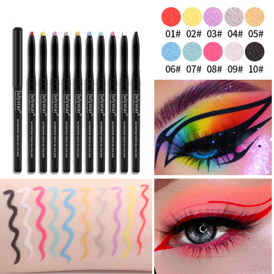 Harajuku Style Waterproof Eyeliner Pencil Set – 10 Colors