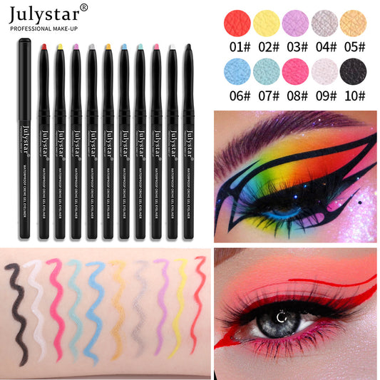 Harajuku Style Waterproof Eyeliner Pencil Set – 10 Colors