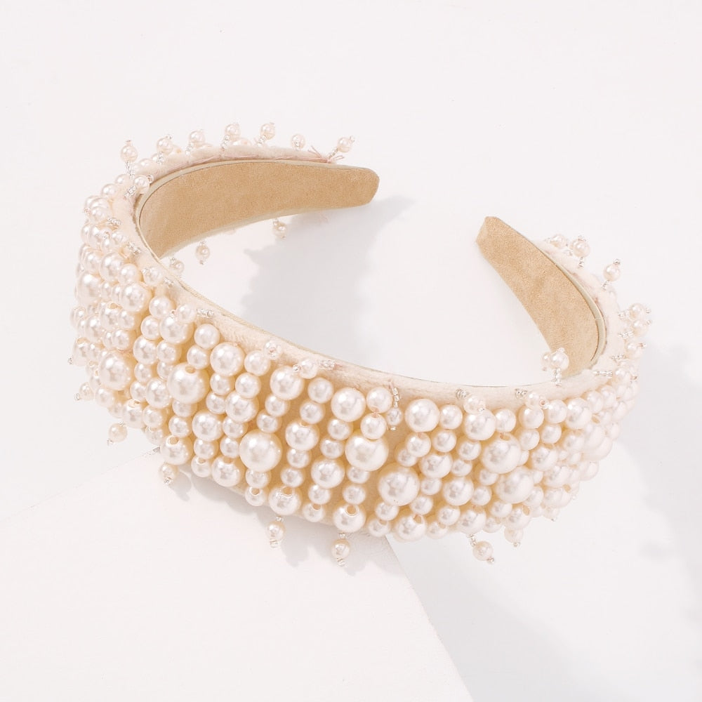 Elegant Handmade Imitation Pearl Hairband