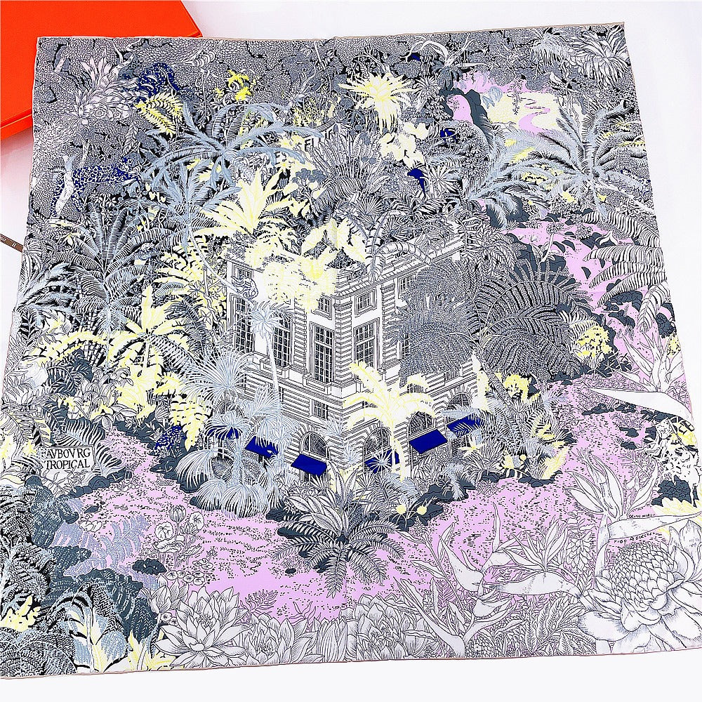 Four Seasons Curled Jungle Garden Shawl Scarf