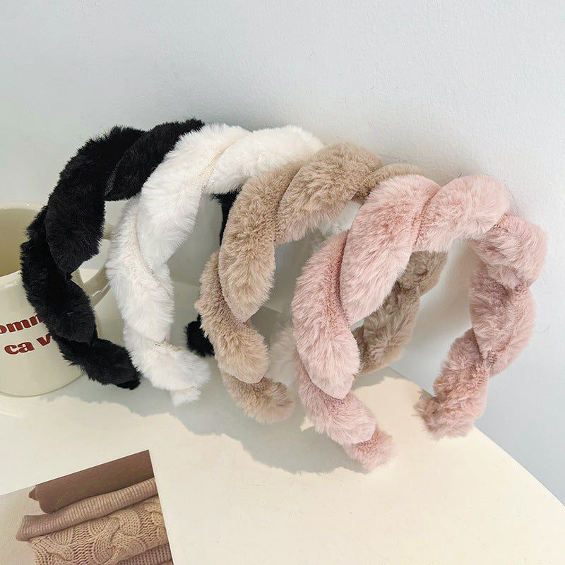 Cute Furry Rabbit Hair Braid Hair Band