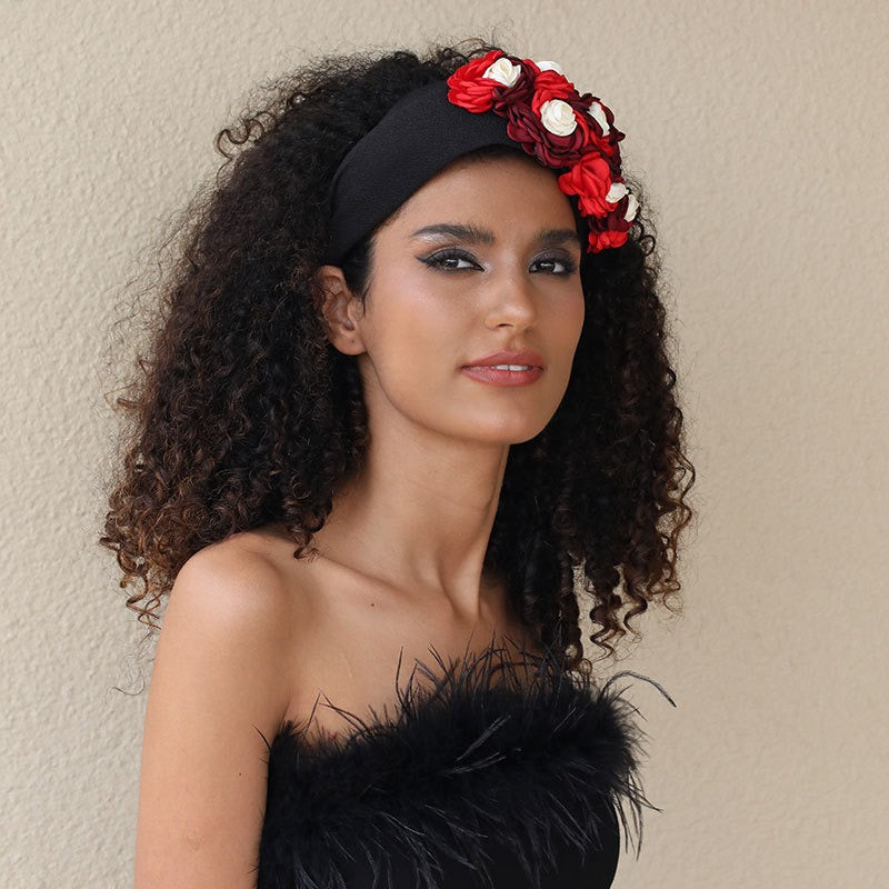 Handmade Fabric Side 3D Flower Headband