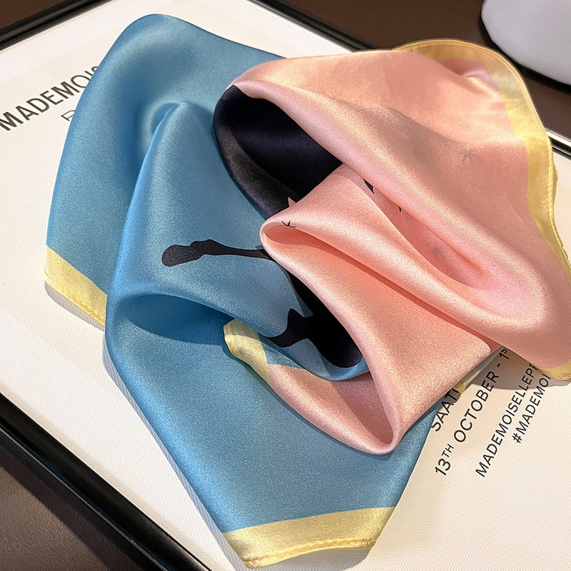 Silkworm Silk Geometric Scarf - Harajuku Style