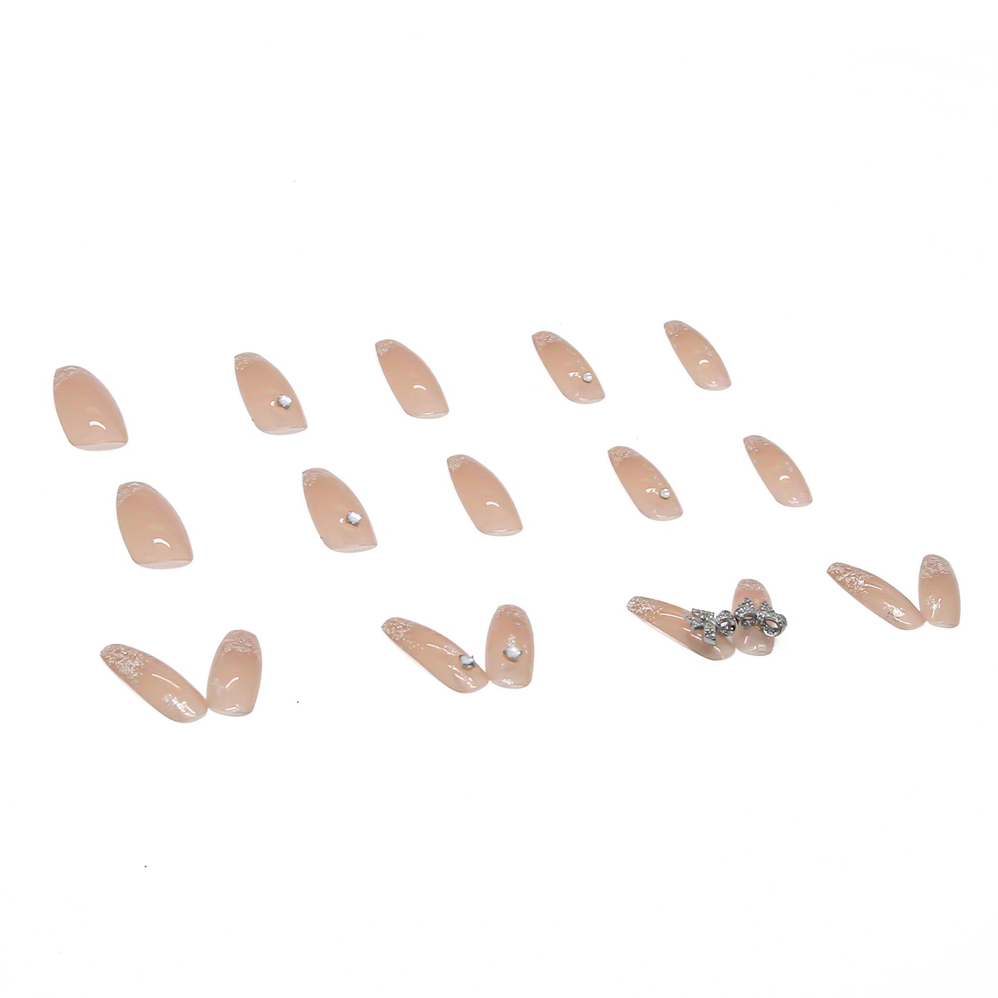 Fairy Butterfly Long-Wear Fake Nails with Diamond Detail