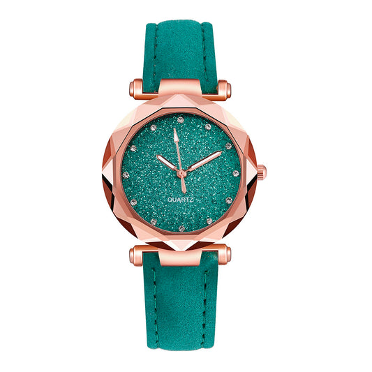 Harajuku Style Rhinestone Rose Gold Quartz Watch for Women
