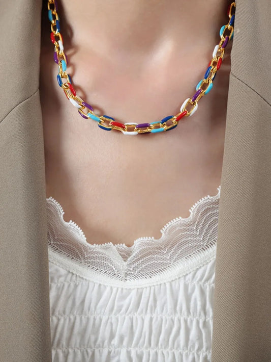 Niche Dripping Oil Necklace - Titanium Steel Jewelry