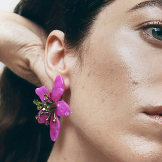 Colorful Harajuku Flower Jewelry Set - Necklace & Earrings