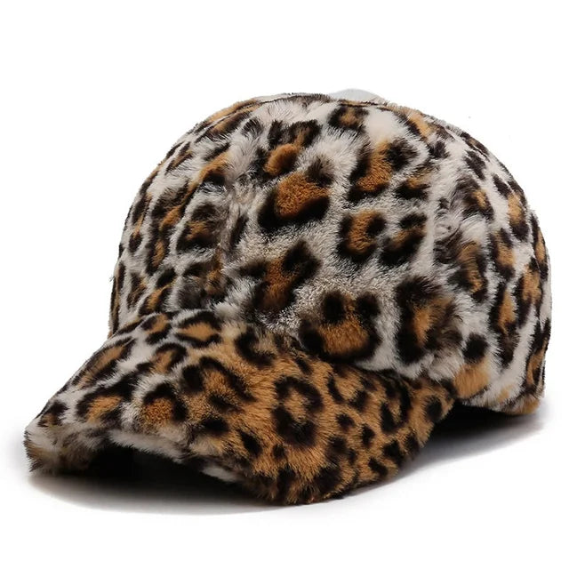 Leopard Print Short Brim Adjustable Baseball Cap