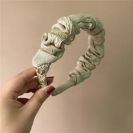 Satin Pleated Headband - Korean Style
