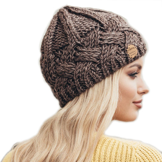 Retro Diamond Grid Knitted Hat for Fashion-Forward Individuals