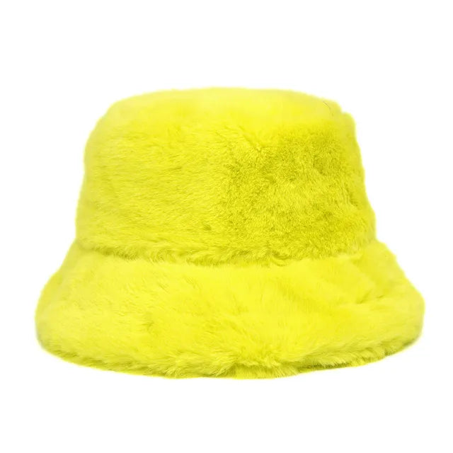 Harajuku Style Zebra Print Faux Fur Panama Bucket Hat