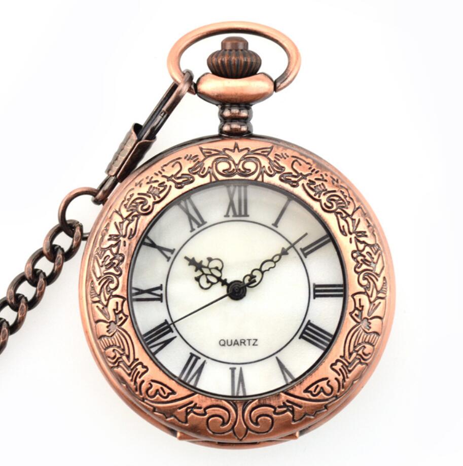 Gothic Big Roman Hollow Pocket Watch - Harajuku Style