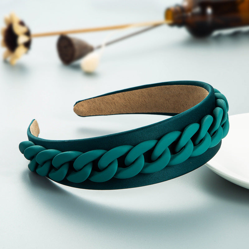 Pastoral Style Wide-Brimmed Color Chain Headband