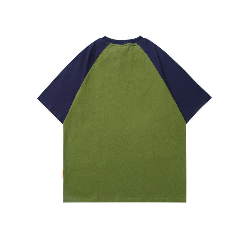 Harajuku Style Color Blocked Letter Print Tee