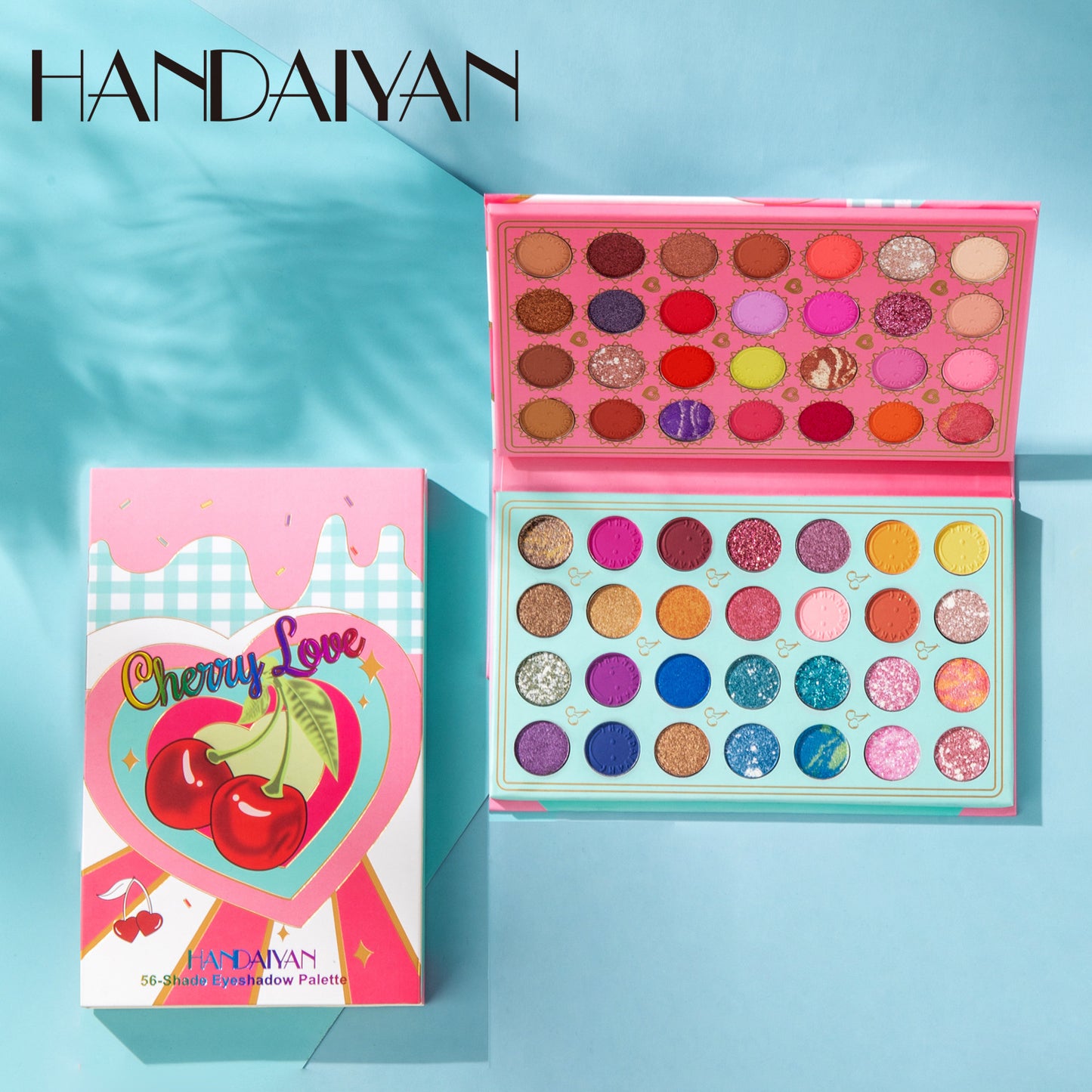 56 Color Pearlescent Eyeshadow Palette for Bold Harajuku Looks
