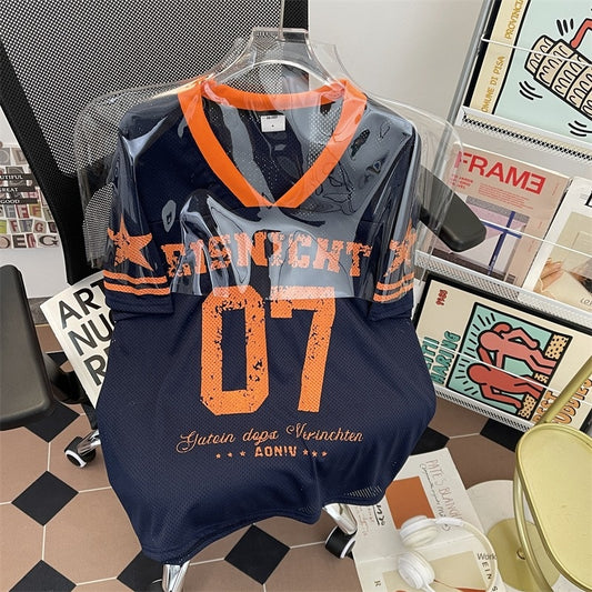 Leisure Sports Mesh V-Neck Short-Sleeved T-Shirt for Men