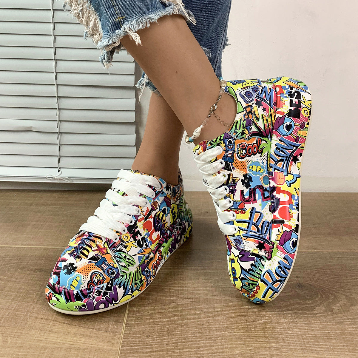 Harajuku Style National Flag Lace-Up Sports Shoes