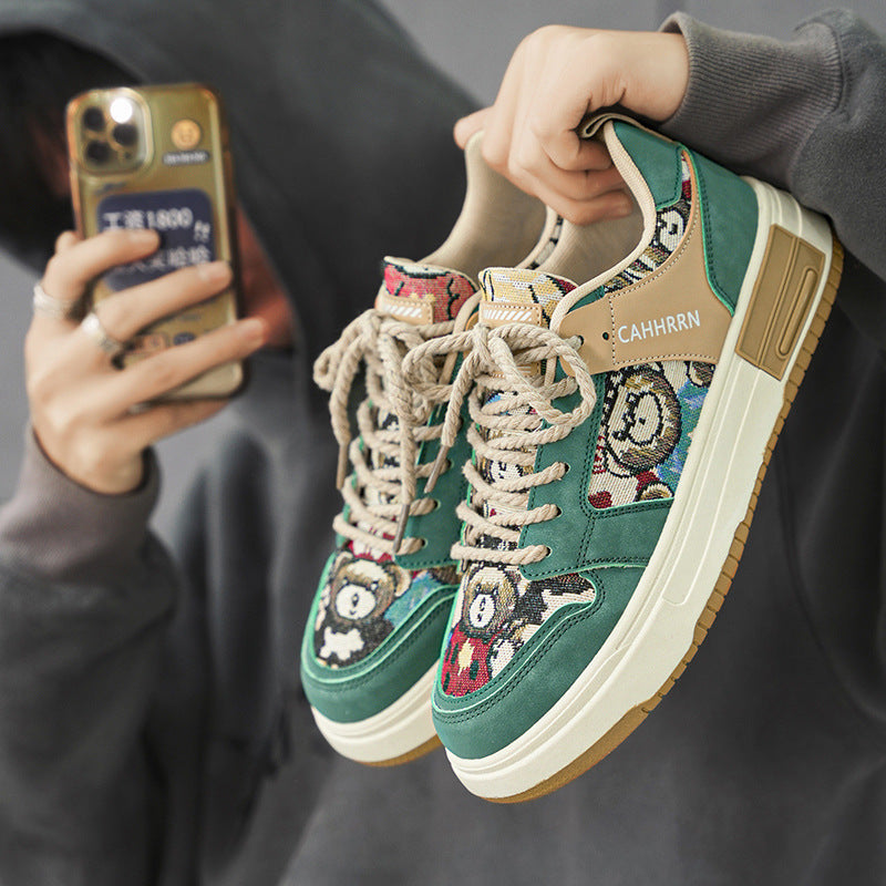 Cute Bear Sneakers - Harajuku Style Low Cut Sports Shoes