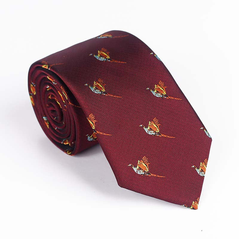 Yarn Dyed Jacquard Bird Multi Color Bow Tie