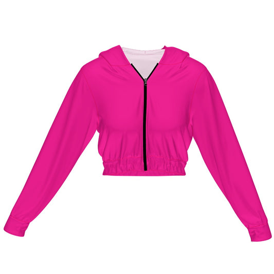 Highlighter Hot Pink Women's Chiffon Cropped Jacket