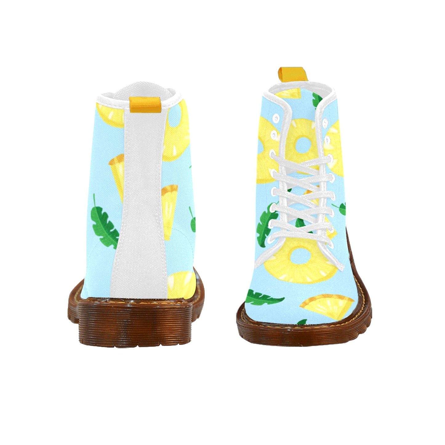 Pineapple Slices Women's Lace Up Canvas Boots