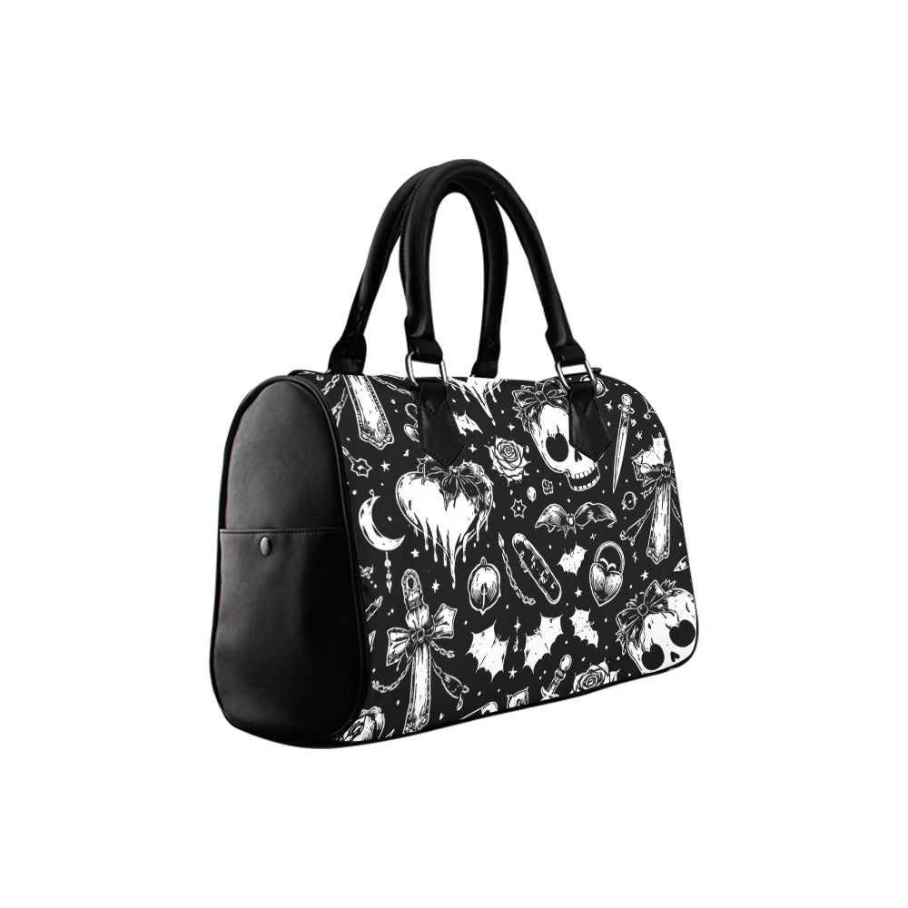 Goth Pattern Barrel Type Handbag