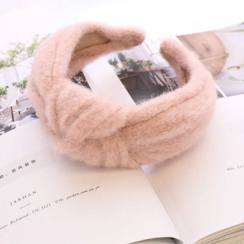 Woolen Mink Hair Hoop Knot Headband