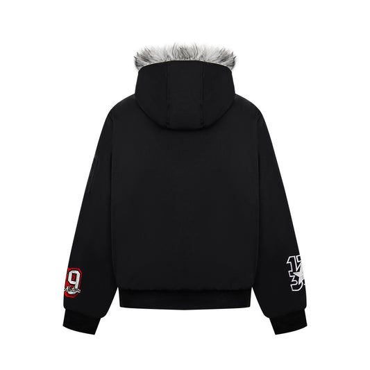 Embroidered Cotton Jacket with Badge Letters