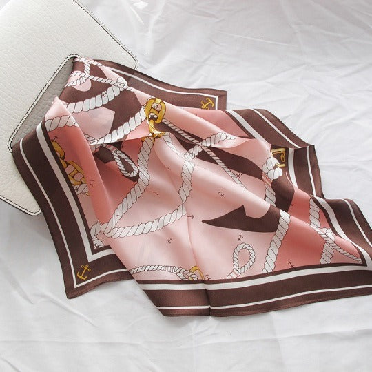 Harajuku Style Silk Scarf - Versatile Autumn Neckband & Headband
