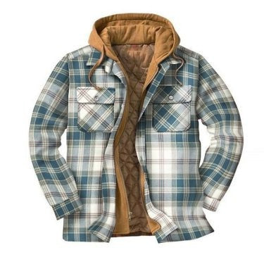 Men's Harajuku Plaid Jacket - Cotton 3D Printed Coat