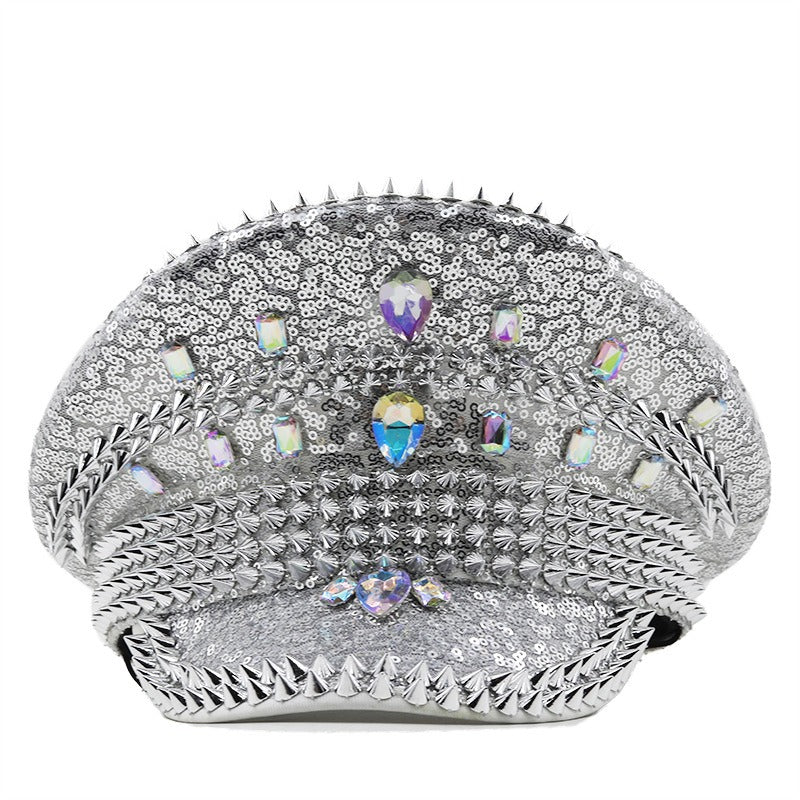 Playful Silver Sequin Wedding Hat - Harajuku Style