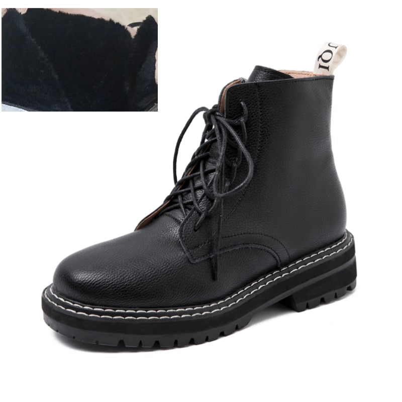 Women's Ankle Boots - Harajuku Style with Fur