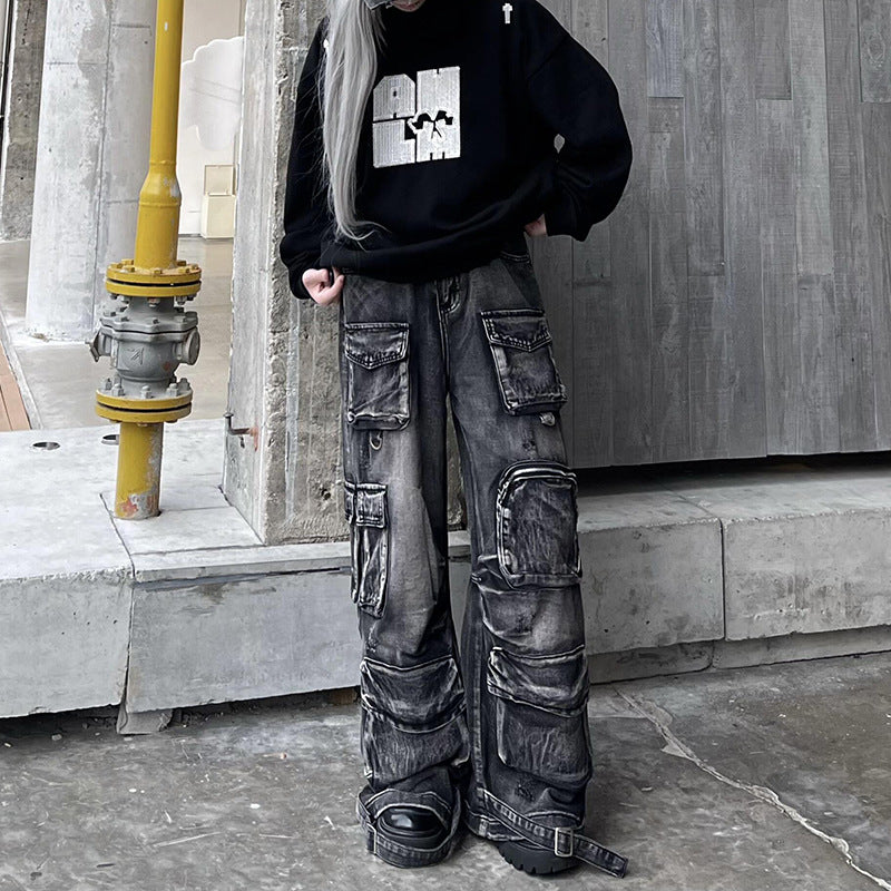 Retro Multi Pocket Workwear Jeans