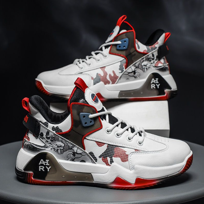 Trendy High Top Men’s Shoes - Breathable Leather Casual Sports Footwear