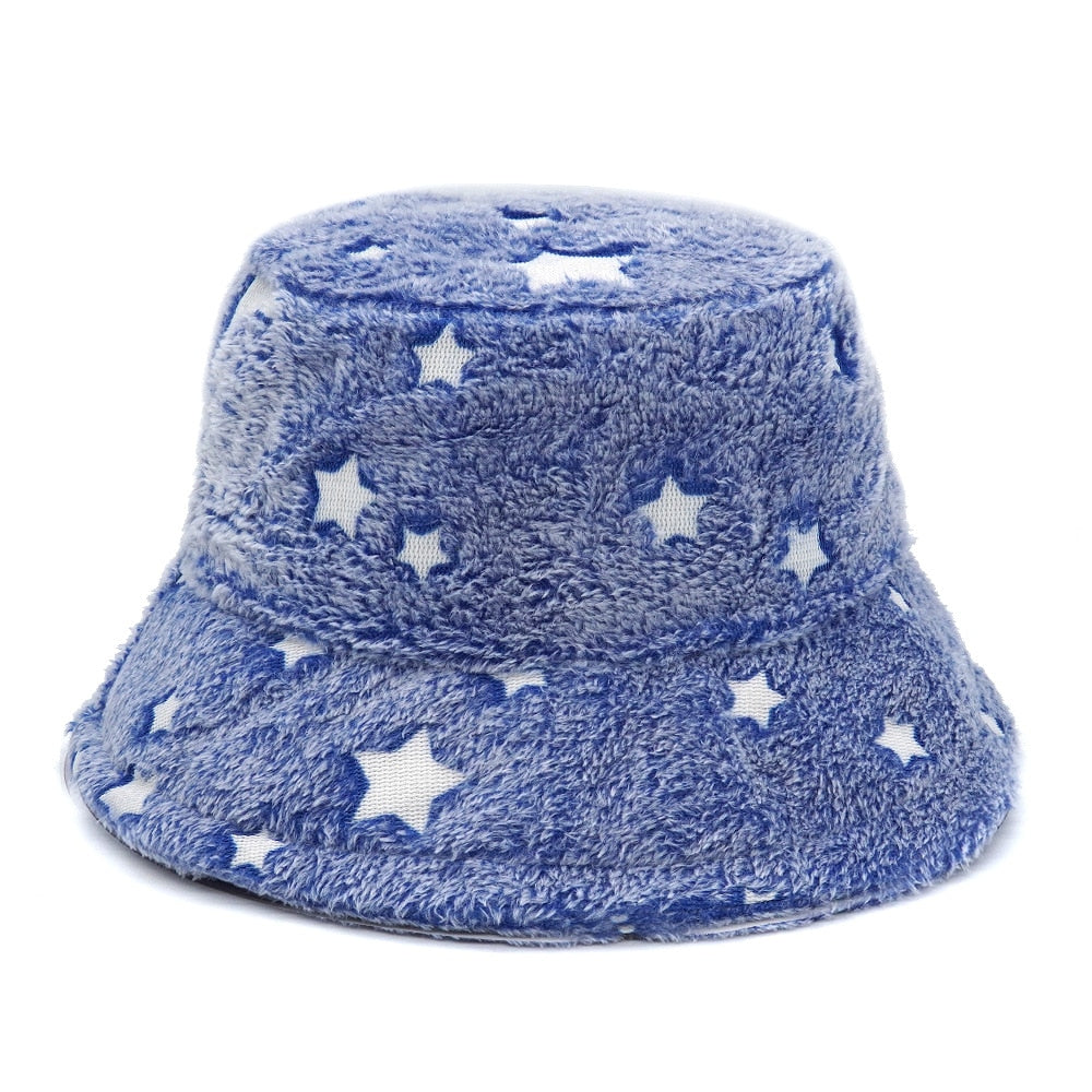 Camouflage Faux Fur Bucket Hat - Warm & Stylish Fisherman Hat