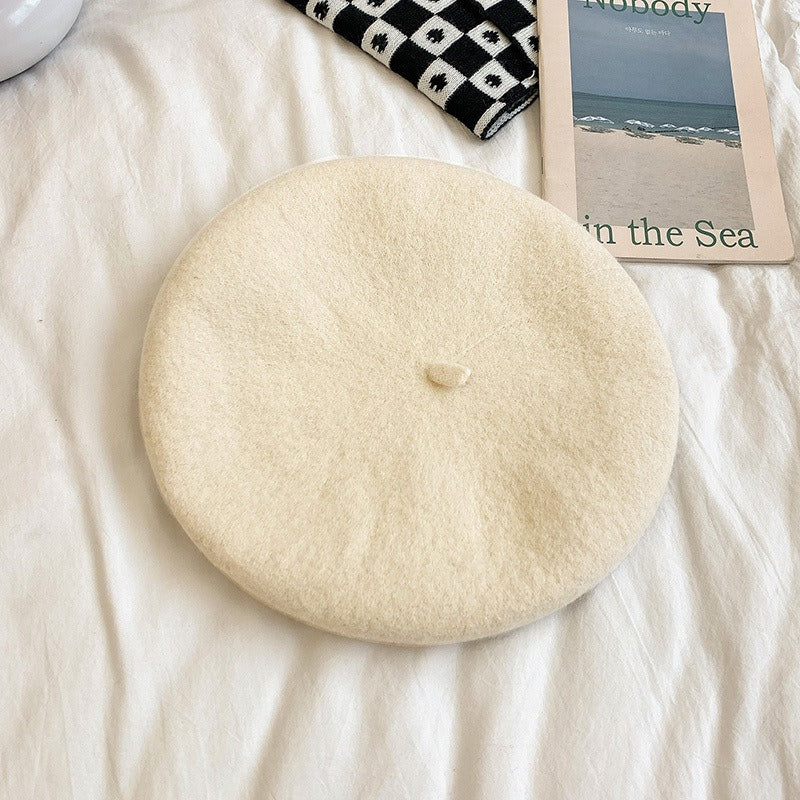 Retro Candy Colored Wool Beret - Harajuku Style