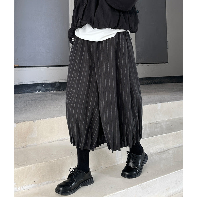 Casual Dark Grey Velvet Lantern Pants
