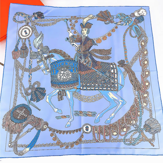 Handmade Curled Women's Knight Decorative Shawl - Large Square Scarf