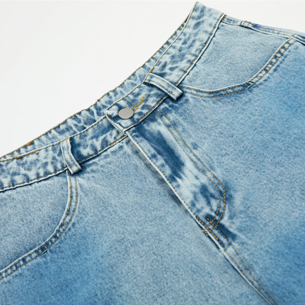 Vintage Washed Denim Shorts for Men - Harajuku Style
