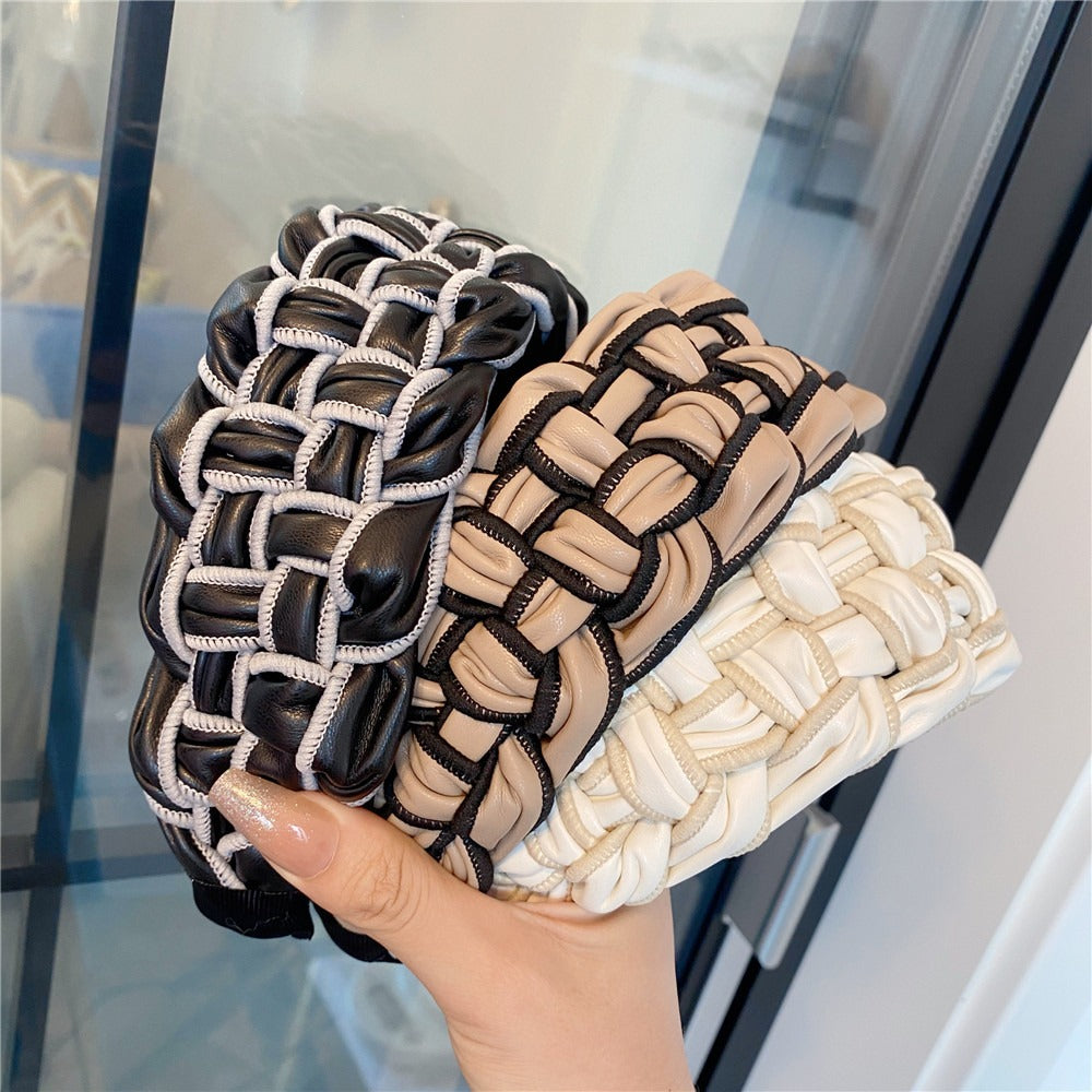 PU Overlock Braided Twist Headband